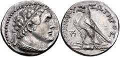 PTOLEMAIC KINGS of EGYPT. Ptolemy VI Philometor. First sole reign, 180-170 BC. AR Tetradrachm (27.5mm, 14.34 g, 1h). Uncertain mint in Cyprus(?). Dated year 87 (176/5 BC). Diademed head of Ptolemy I r