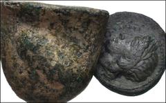 GREEK. Magna Graecia & Sicily. Lot of two (2) Sicilian Æ of Akragas. Includes: Hexas. CNS 7 mv1; Westermark pl. I, 3 // Phintias. Æ 15mm. CNS 119; ANS 1125-6. Fine and VF, second coin with patina chip