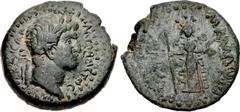 Roman Provincial CILICIA, Mallus. Otho(?). AD 69. Æ (25mm, 8.51 g, 12h). KAICAP M CЄBACTOC, laureate head right / MAΛΛΩTΩN, facing cult statue of Athena Magarsis, holding spear. RPC Suppl. 4024A/1 = J