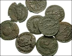 [Roman Imperial] 4th century AD. Lot of nine medium Æ. Gratian (3) // Valentinian II (4) // Theodosius I (2). Mostly Siscia mint. Average VF. Nine (9) coins in lot. LOT SOLD AS IS. NO RETURNS.