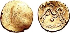 CELTIC, Northeast Gaul. Ambiani. Circa 60-25 BC. AV Stater (6.18 gm). Gallo-Belgic E Type. Estimate $500 CELTIC, Northeast Gaul. Ambiani. Circa 60-25 BC. AV Stater (6.18 gm). Gallo-Belgic E Type. Unde