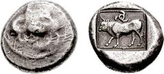 DYNASTS of LYCIA. Kherei. Circa 410-390 BC. AR Stater (8.87 gm, 6h). Uncertain mint. Estimate $300 DYNASTS of LYCIA. Kherei. Circa 410-390 BC. AR Stater (8.87 gm, 6h). Uncertain mint. Lion right, atta