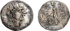 ISLANDS off CILICIA. Elaiussa Sebaste. Circa 93-84 BC. AR Tetradrachm (15.82 gm, 1h). Estimate $1500 ISLANDS off CILICIA. Elaiussa Sebaste. Circa 93-84 BC. AR Tetradrachm (15.82 gm, 1h). Turreted and 