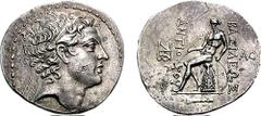 SELEUKID KINGS of SYRIA. Antiochos IV Epiphanes. 187-175 BC. AR Tetradrachm (16.85 gm, 12h). Tarsos mint. Estimate $400  SELEUKID KINGS of SYRIA. Antiochos IV Epiphanes. 187-175 BC. AR Tetradrachm (16