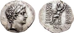 SELEUKID KINGS of SYRIA. Demetrios II Nikator. First reign, 146/5-139 BC. AR Tetradrachm (16.47 gm, 1h). Seleukeia on the Tigris mint. Estimate $400 SELEUKID KINGS of SYRIA. Demetrios II Nikator. Firs