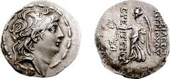 SELEUKID KINGS of SYRIA. Antiochos VII Euergetes. 138-129 BC. AR Drachm (4.13 gm, 11h). Tarsos mint. Estimate $200 SELEUKID KINGS of SYRIA. Antiochos VII Euergetes. 138-129 BC. AR Drachm (4.13 gm, 11h