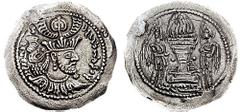 [Medieval] KUSHANO-SASANIAN, Bahram of Gandhara. Circa 350-365 AD. AR Drachm (3.96 gm, 3h). Estimate $200 [Medieval] KUSHANO-SASANIAN, Bahram of Gandhara. Circa 350-365 AD. AR Drachm (3.96 gm, 3h). Cr
