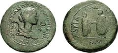 CILICIA, Adana. Plautilla, wife of Caracalla. Augusta, 202-205 AD. Æ Medallion (42mm, 40.96 gm, 6h). Estimate $750 CILICIA, Adana. Plautilla, wife of Caracalla. Augusta, 202-205 AD. Æ Medallion (42mm,