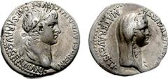 CAPPADOCIA, Caesarea. Nero, with Agrippina Junior. 54-68. AR Didrachm (7.51 gm, 1h). Struck 54-56 AD. Estimate $750 CAPPADOCIA, Caesarea. Nero, with Agrippina Junior. 54-68. AR Didrachm (7.51 gm, 1h).