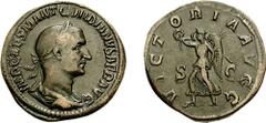 GORDIAN I. 238 AD. Æ Sestertius (18.74 gm, 1h). Estimate $2000 GORDIAN I. 238 AD. Æ Sestertius (18.74 gm, 1h). Laureate, draped, and cuirassed bust right / Victory advancing left, holding wreath and p