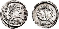GERMANIC TRIBES, Uncertain. 364-378 AD. AR Siliqua (2.63 gm, 12h). Balkan mint, imitating Antioch. Estimate $200 GERMANIC TRIBES, Uncertain. 364-378 AD. AR Siliqua (2.63 gm, 12h). Balkan mint, imitati