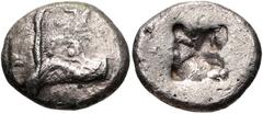 Greek LYCIA, Phaselis. Circa 550-530/20 BC. AR Stater (21.5mm, 10.82 g). Prow of galley right, terminating in a boar's forepart / Rough incuse. Heipp-Tamer Series 2, 3 (V3/R3); SNG Copenhagen 119 (sam