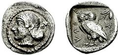 DYNASTS of LYCIA. Kheriga. Circa 450-410 BC. AR Third Stater (2.85 g, 6h). Phellos mint. Estimate $300 DYNASTS of LYCIA. Kheriga. Circa 450-410 BC. AR Third Stater (2.85 g, 6h). Phellos mint. Diademed