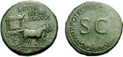 LIVIA, wife of Augustus, mother of Tiberius. Augusta, 14-29 AD. Æ Sestertius (26.49 g, 2h). Rome mint. Struck under Tiberius, 22-23 AD. Estimate $500 LIVIA, wife of Augustus, mother of Tiberius. Augus