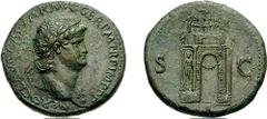 NERO. 54-68 AD. Æ Sestertius (27.48 g, 6h). Rome mint. Struck circa 64 AD. Estimate $1500  NERO. 54-68 AD. Æ Sestertius (27.48 g, 6h). Rome mint. Struck circa 64 AD. Laureate head right, aegis at poin