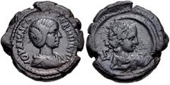 Roman Provincial EGYPT, Alexandria. Julia Maesa. Augusta, AD 218-224/5. Potin Tetradrachm (26mm, 14.33 g, 12h). Dated RY 3 of Elagabalus (AD 219/220). IOYΛ MAICA CEB MHT(ηρ) CTPA(τοπέδον), draped bust