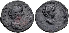 Roman Provincial CYPRUS, Uncertain. Faustina Senior, with Galerius Antoninus. Died AD 140/1 and before AD 138, respectively. Æ (26mm, 6.10 g, 12h). Struck AD 147 or later. Draped bust of Diva Faustina