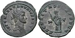 Roman Imperial Claudius II Gothicus. AD 268-270. Antoninianus (21mm, 3.95 g, 6h). Cyzicus mint, 3rd officina. 2nd emission, circa mid AD 269. Radiate head right; ••[•] below / Securitas standing left,