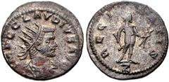 Roman Imperial Claudius II Gothicus. AD 268-270. Antoninianus (20mm, 4.02 g, 6h). Antioch mint, 7th officina. 1st emission, circa late AD 268-late AD 269. Radiate, draped, and cuirassed bust right / R