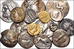 Electrotypes MISCELLANEOUS. Group of 16 "AV" and "AR" Uniface denominations. Unsigned British Museum electrotype by Robert Ready or his sons. An interesting group of uniface electrotypes of obverses a