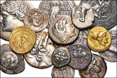 Electrotypes MISCELLANEOUS. Group of 16 "AV" and "AR" Uniface denominations. Unsigned British Museum electrotype by Robert Ready or his sons. An interesting group of uniface electrotypes of obverses a