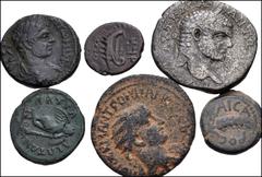 Large Lots ROMAN. Provincial. Lot of eight (8) bronzes. Includes: THRACE, Pautalia. Geta. As Caesar, AD 198-209. Æ (18mm, 3.96 g, 2h) // PISIDIA, Antiochia. Claudius II Gothicus. AD 268-270. Æ (25mm, 