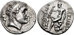 Oriental Greek BAKTRIA, Greco-Baktrian Kingdom. Euthydemos I Theos Megas. Circa 225-200/195 BC. AR Tetradrachm (28mm, 16.26 g, 12h). Mint A (near Aï Khanoum). Struck circa 225-220/215 BC. Diademed hea