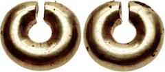 British CELTIC. 'Ring Money'. Circa 1150-750 BC. AV Plated Æ (20mm, 13.18 g). Thick gold-plated bronze band with thin silver inlay pattern. Van Arsdell 1-3; ABC p. 202; SCBC p. 117; cf. Quiggin p. 279