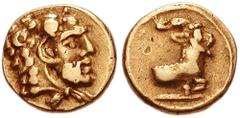 CYPRUS, Salamis. Evagoras I. 411-374 BC. AV 1/10th Stater (8mm, 0.70 g). Bearded head of Herakles right wearing lion's skin headdress / Forepart of goat kneeling right. BMC Cyprus pg. 56, 52; SNG Cope