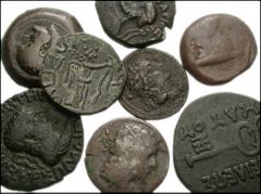 MIXED LOT. Lot of Eight Æ. Lot includes the following: GREEK KINGS of BAKTRIA. Diodotos I and II // Euthydemos I // Agathokles (2) // Hermaios // INDO-SKYTHIANS. Maues // INDO-PARTHIAN KINGS. Kings of