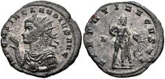 Roman Imperial Claudius II Gothicus. AD 268-270. Antoninianus (22mm, 3.45 g, 6h). Cyzicus mint. 2nd emission, circa mid AD 269. Radiate, draped, and cuirassed bust right, raising hand and holding glob