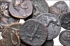 Large Lots ROMAN. Provincial-Imperial. Lot of twelve (12) coins. Includes: Nine (9) Roman Provincial & Imperial Æ: Nero // Domitian // Antoninus Pius // Philip II, as Caesar // Constantine I // Crispu