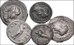 Large Lots ROMAN. Imperial. Lot of fifteen (15) AR Denarii & Antoniniani. Includes: Denarii (6 coins): Faustina Senior // Septimius Severus // Caracalla // Severus Alexander // Maximinus I // Gordian 
