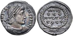 The 1887 East Harptree Hoard Constantius II. AD 337-361. AR Siliqua (18mm, 1.96 g, 6h). Antioch mint. Struck AD 347-355. [D N C]ONSTAN TIVS P F AVG, pearl-diademed, draped, and cuirassed bust right / 