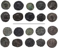Roman Imperial Claudius II Gothicus. AD 268-270. Lot of ten (10) Antoniniani. Includes the following: 1) MILAN. Fides holding two standards; –/–//[S]. RIC Online 83 (this coin cited). Very rare with p