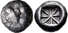 Greek LYCIA, Uncertain. Circa 520-470/60 BC. AR Stater (17mm, 9.07 g). Head of lion right / Incuse square with lines radiating from center. Müseler I, 1–2; Falghera Appendix Type D; SNG Copenhagen Sup