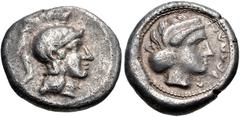 Greek DYNASTS of LYCIA. temp. Vekhssere II. Circa 410/00-390/80 BC. AR Stater (20mm, 8.33 g, 8h). Pilleñni (Pinara) mint. Helmeted head of Athena right / Head of female right, hair in ampyx and sphend