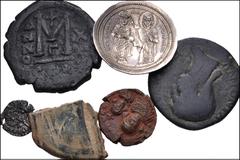Large Lots MIXED. Roman Imperial to Byzantine. Lot of six (6) AR and Æ denominations. Includes: ROMAN IMPERIAL: Antonia. Æ As // BYZANTINE: Justin II. Æ Follis // Heraclius. AR 120 Nummi // Heraclius 