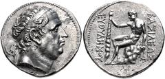 Oriental Greek BAKTRIA, Greco-Baktrian Kingdom. Euthydemos I Theos Megas. Circa 225-200/195 BC. AR Tetradrachm (29mm, 15.94 g, 12h). Mint A (near Aï Khanoum). Struck circa 206-200 BC. Diademed head ri