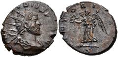 Roman Imperial Claudius II Gothicus. AD 268-270. Antoninianus (21mm, 4.37 g, 6h). Mediolanum (Milan) mint, 2nd officina. 1st emission, circa September AD 268-mid AD 269. Radiate, draped, and cuirassed
