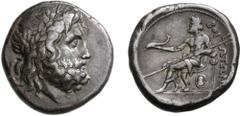 BOIOTIA, Federal Coinage. Circa 287 BC. AR Tetradrachm (16.86 g, 11h). Attic standard. Laureate head of Poseidon right, wearing hair long at neck / Poseidon, holding dolphin in his right hand and trid