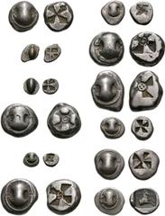 Lot of 12 different Archaic Boiotian AR. (a) Haliartos. Circa 475-450 BC. AR Stater (12.05 g). As lot 156a. SNG Lockett 1720. Ex Hajo Zwager Collection (Van Zadelhoff 14 October 1985), lot M102; J. Sc