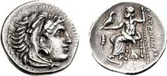 KINGS of MACEDON. Alexander III 'the Great'. 336-323 BC. AR Hemidrachm (2.12 g, 12h). Uncertain mint in Asia Minor. Struck circa 320-301 BC. Head of Herakles right, wearing lion skin headdress / ALEXA