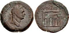 The Staffieri Collection EGYPT, Alexandria. Domitian. AD 81-96. Æ Drachm (35mm, 24.26 g, 12h). Dated RY 15 (AD 95/96). [AVT] KA[IC] ΘΕΟV VΙΟC ΔΟΜΙΤ CEB [ΓΕΡΜ], laureate head right / Triumphal arch wit