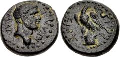 Greek PHRYGIA, Kibyra. T. Clodius Eprius Marcellus. Legate of Lycia, AD 53-56. Æ (18mm, 5.47 g, 12h). MAP-KEΛΛOC, laureate head of Marcellus right / ΚIBY-PAIΩN, eagle standing left on altar. SNG von A