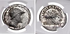 Oriental Greek BAKTRIA, Greco-Baktrian Kingdom. Eukratides I Megas. Circa 170-145 BC. AR Tetradrachm (31mm, 16.97 g, 12h). Diademed, draped, and cuirassed bust right, wearing crested helmet adorned wi