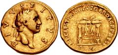 Roman Imperial Trajan. AD 98-117. AV Aureus (19mm, 7.01 g, 7h). Restitution issue of Divus Titus. Rome mint. Struck circa AD 107 or 112/113. DIVVS • TITVS, laureate head of Titus right / IMP CAES TRAI