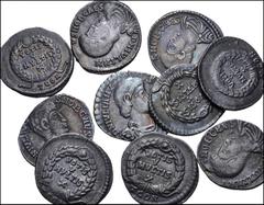 Large Lots ROMAN. Imperial. Lot of ten (10) Julian II, as Caeasar. AD 355-360. AR Siliqua. Arelate (Arles) mint. All coins: Bare head right // VOTIS/ V/ MVLTIS/ X within wreath. Mostly VF, some better