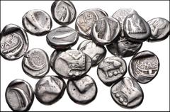 Large Lots GREEK. Asia Minor. Lot of twenty (20) Phaselis AR Tetrobols. All coins: LYCIA, Phaselis. Circa 500-440 BC. AR Tetrobol. Prow of galley right or left / Stern of galley right or left. Fine to