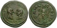THRACE, Odessus. Gordian III and Tranquillina. 238-244 AD. Æ Pentassarion (26mm, 12.74 g). Confronted busts of Gordian, laureate, draped and cuirassed and Tranquillina, diademed and draped / Tyche sta